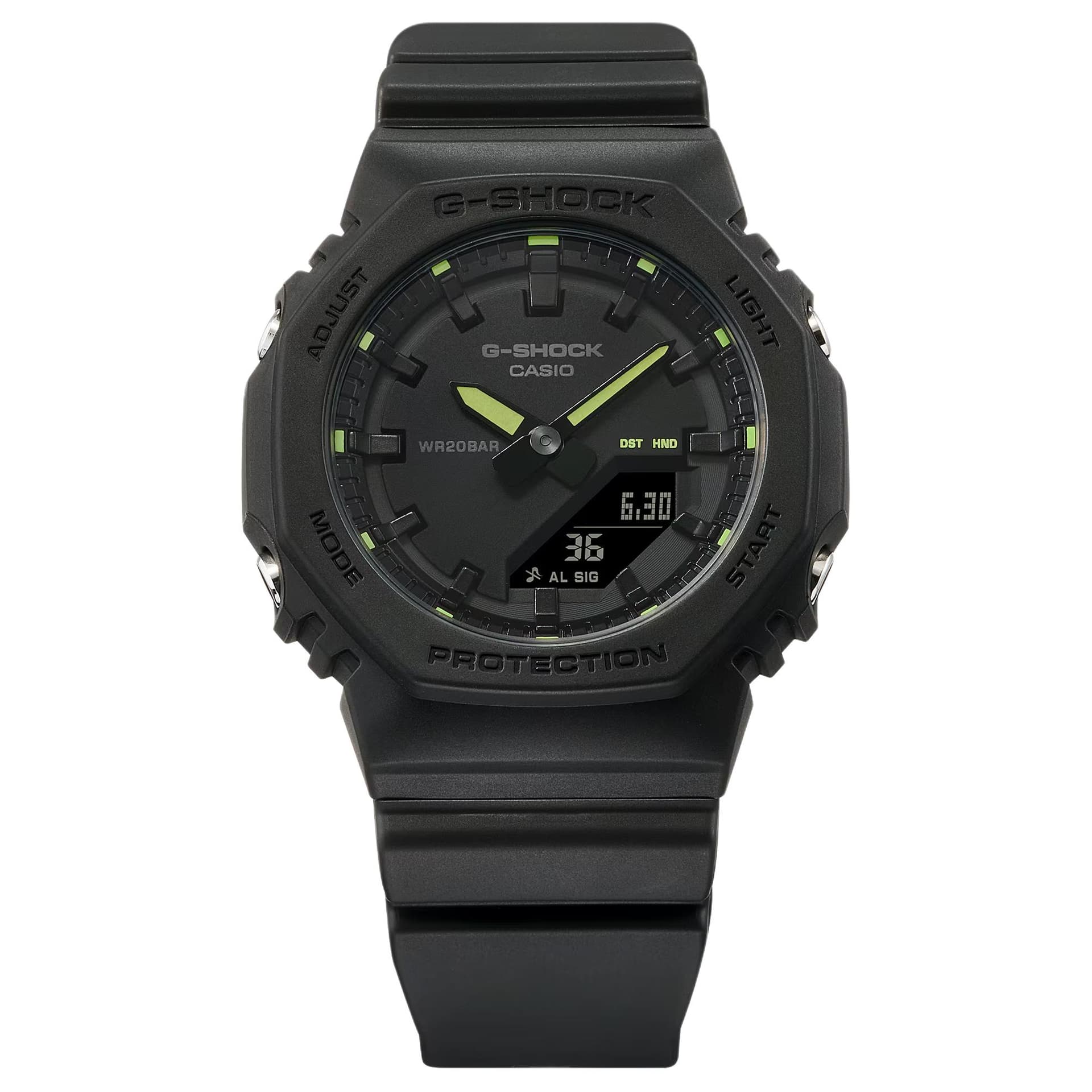 Часы CASIO Аналоговый Цифровой Кварцевый Механизм Смола Шнуровка Часы Унисекс Черный Циферблат - изображение 1