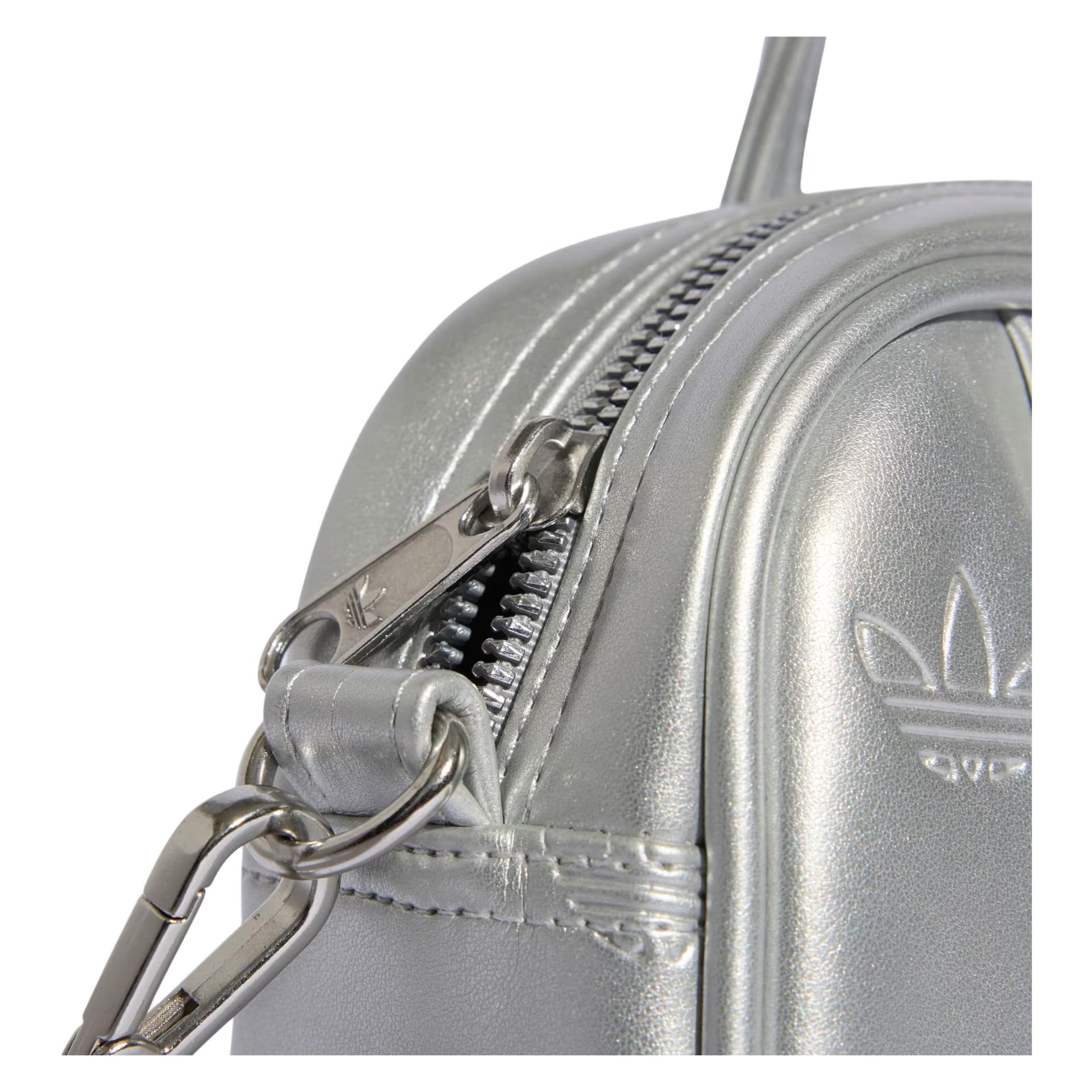 Сумка Adidas Originals Adicolor Полиуретан Bowling Bag Сумка через плечо Мини Сумка Женская Серебряная - изображение 4
