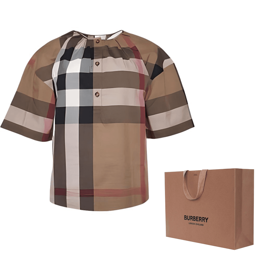 Блузка Burberry Тауповые Женские Рубашки - изображение 4