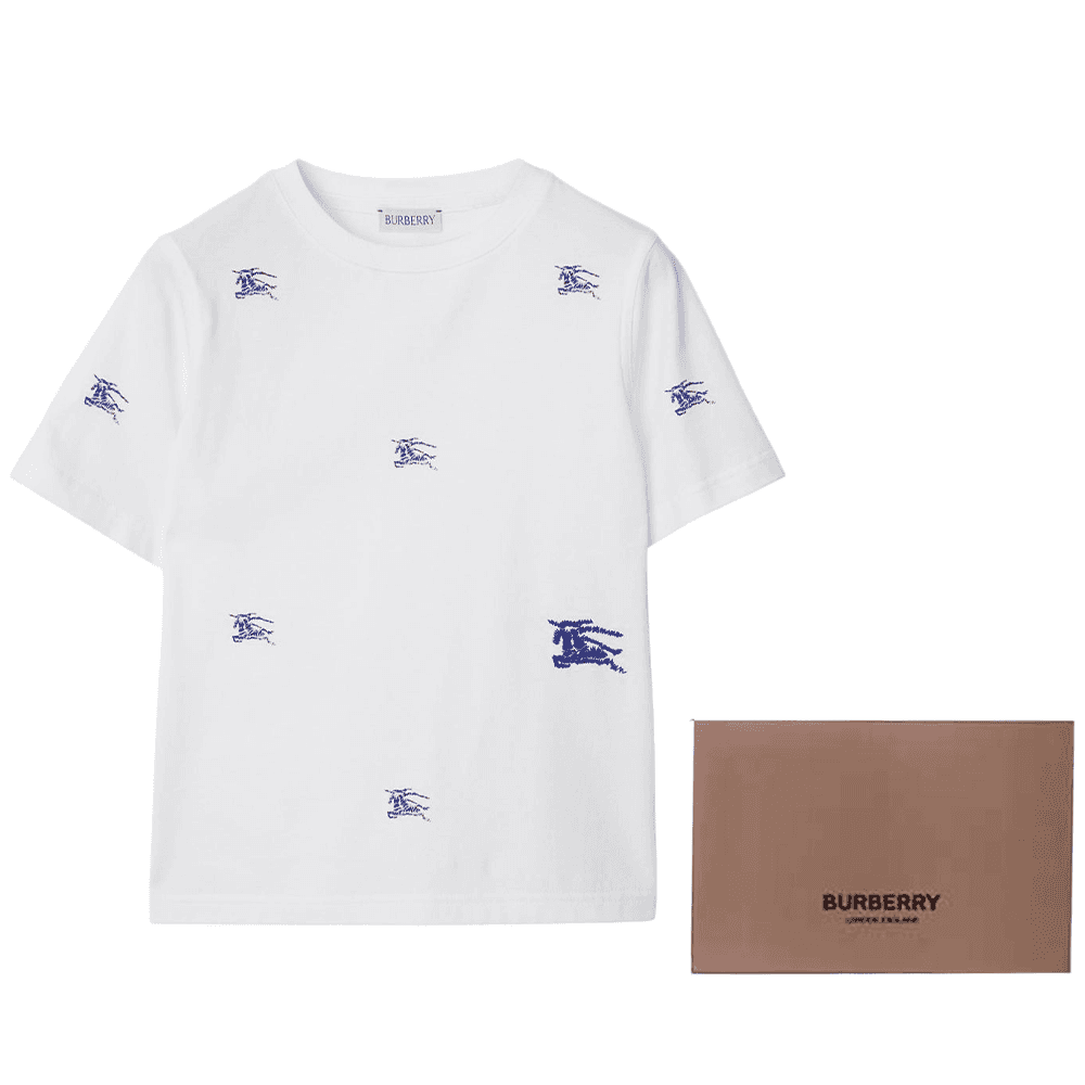 Футболка Burberry Logo Print T-Shirt Kids White - изображение 7