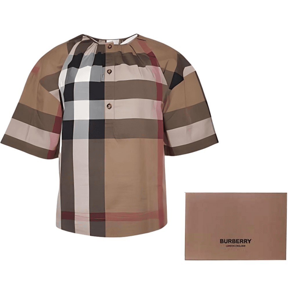 Блузка Burberry Тауповые Женские Рубашки - изображение 5
