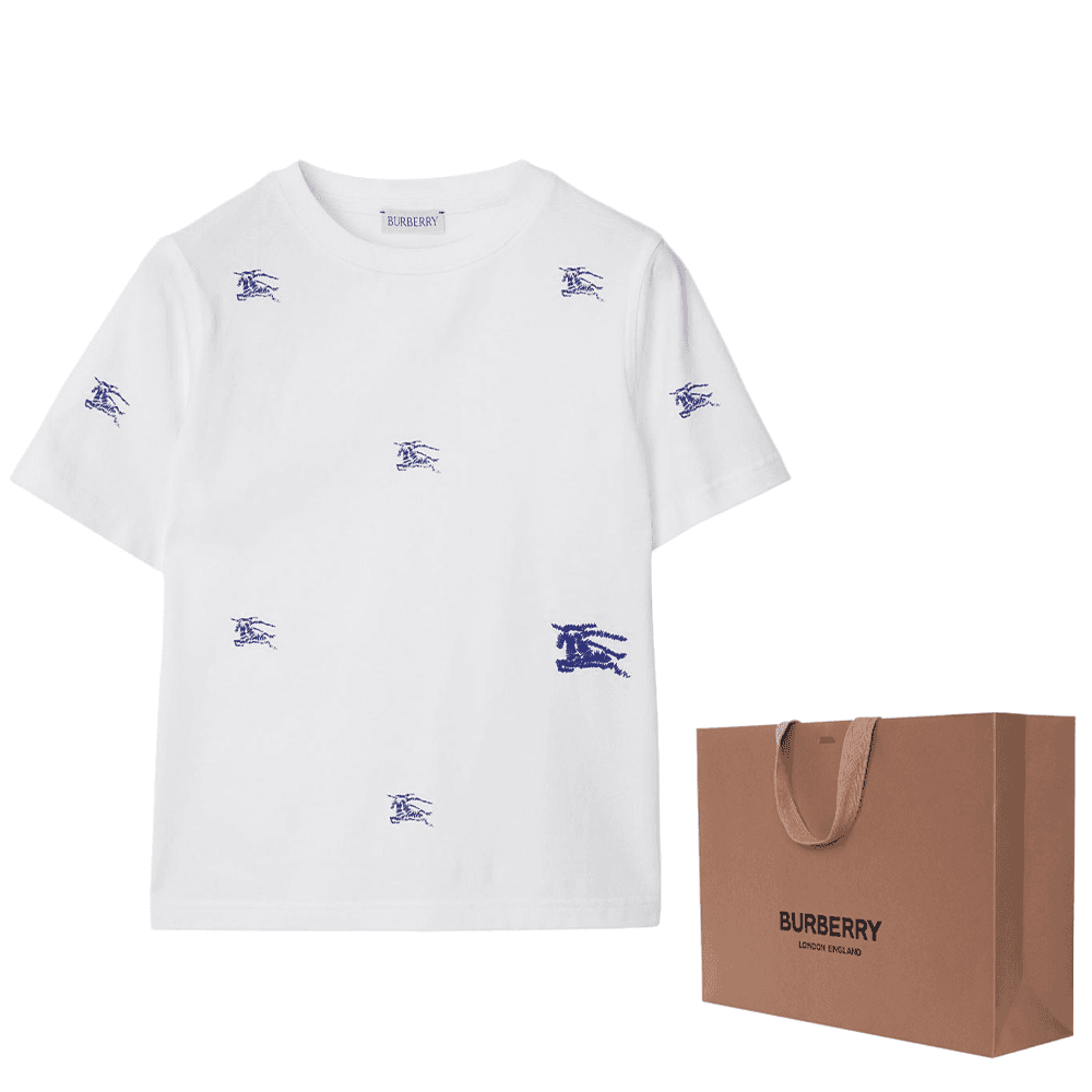 Футболка Burberry Logo Print T-Shirt Kids White - изображение 6