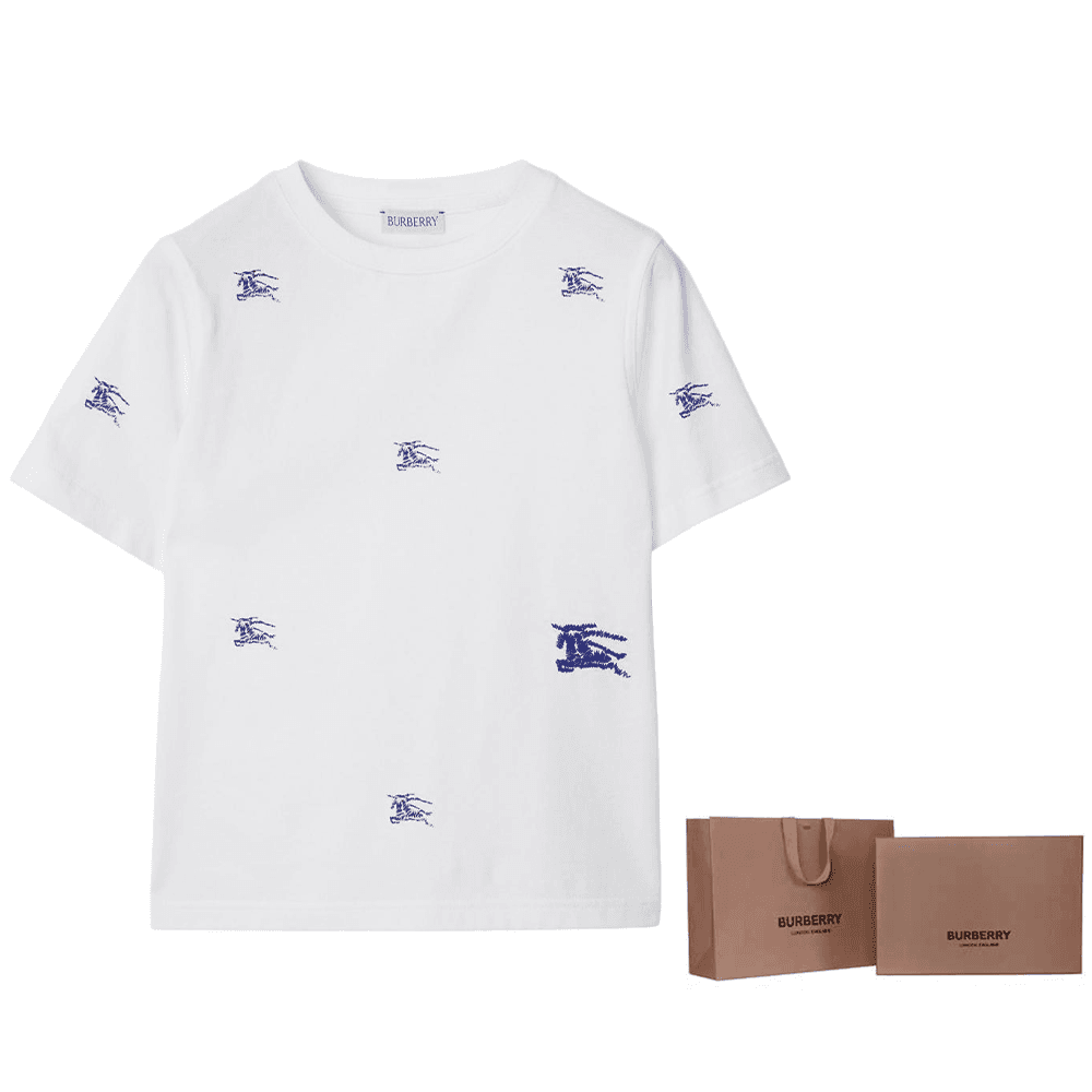 Футболка Burberry Logo Print T-Shirt Kids White - изображение 8