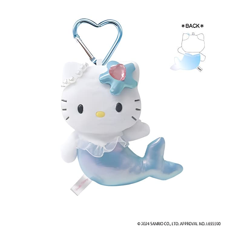 Санрио Hello Kitty Длинноногая наследница Ангел Китти Сердце Пряжка Коллекция Голубой и Розовый Русалка Куклы - изображение 3