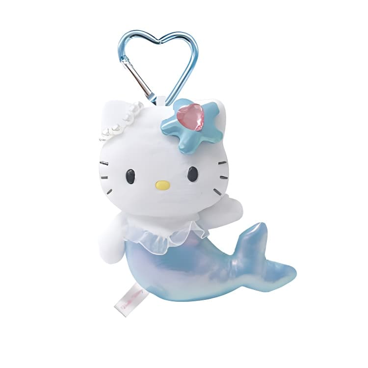 Санрио Hello Kitty Длинноногая наследница Ангел Китти Сердце Пряжка Коллекция Голубой и Розовый Русалка Куклы - изображение 1