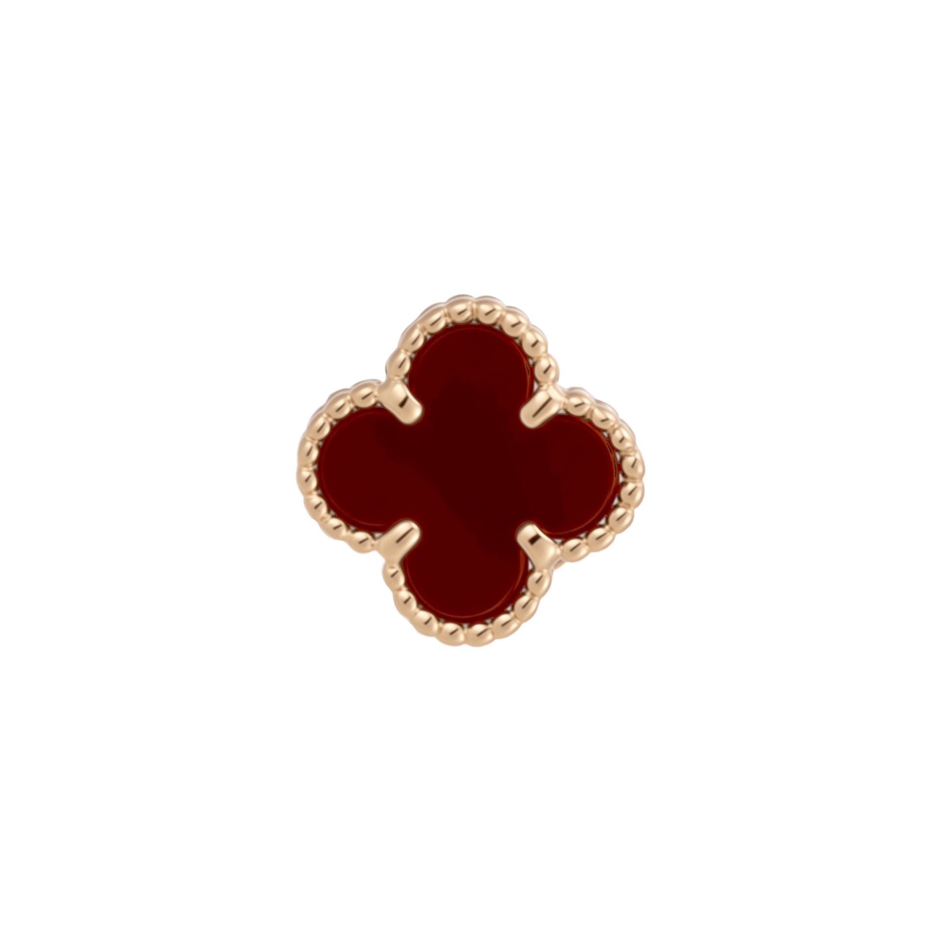 Серьги Van Cleef & Arpels Alhambra Carnelian Single Flower Earrings Rose Gold - изображение 2