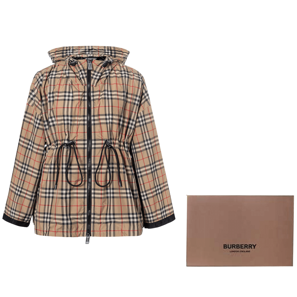 Куртка Burberry Classic Check Hoodie Jacket Khaki - изображение 4