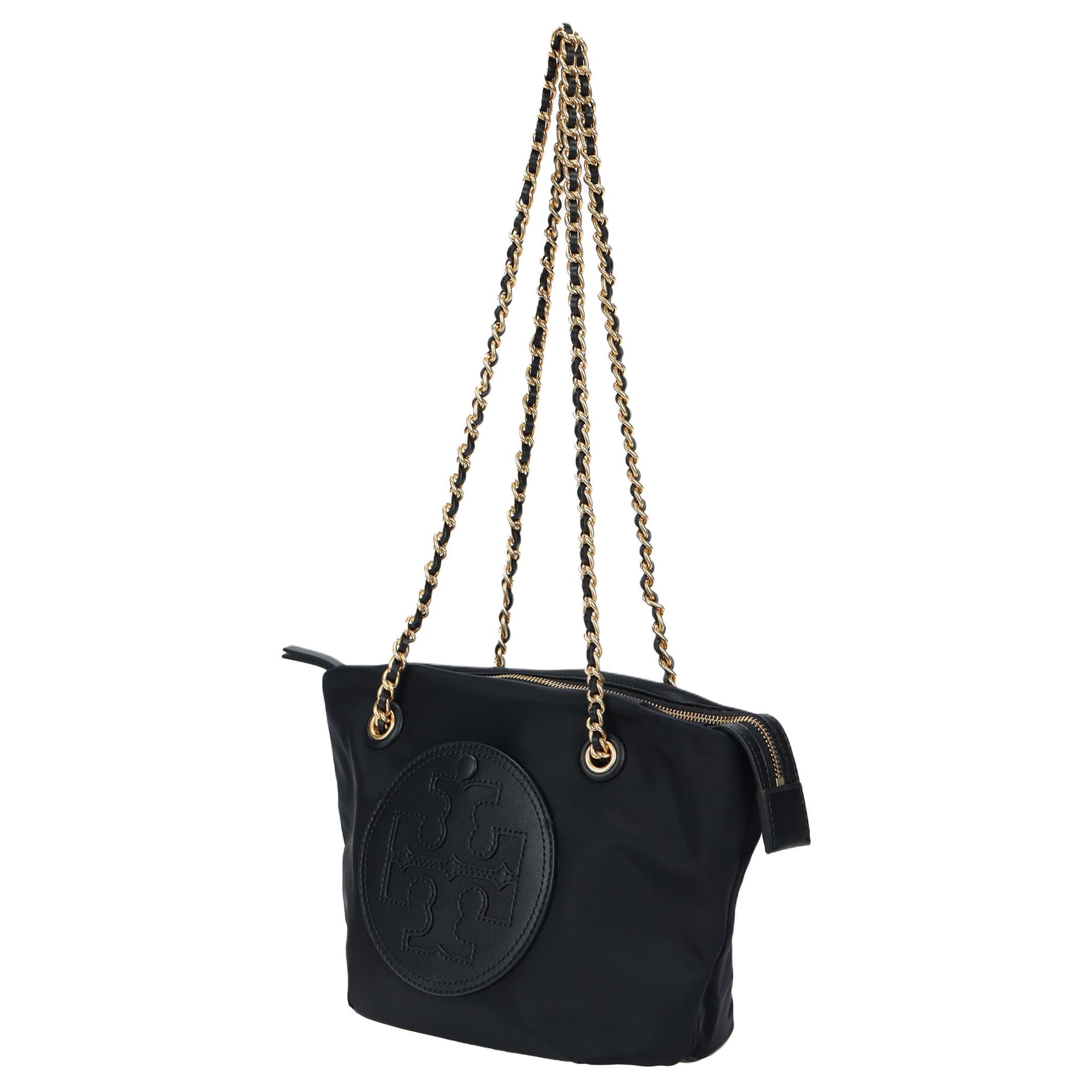 Мини-сумка TORY BURCH Tory Burch Ella Переработанный Нейлон Тоут Сумка Сумка для покупок Сумка на плечо Маленькая Женская Черная - изображение 2