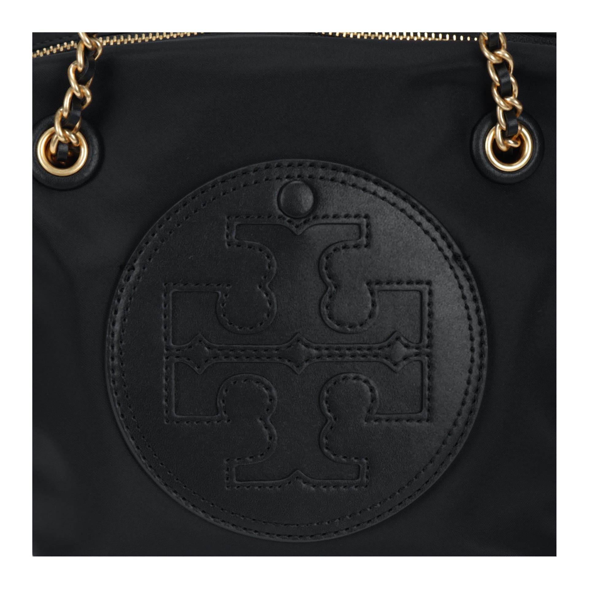 Мини-сумка TORY BURCH Tory Burch Ella Переработанный Нейлон Тоут Сумка Сумка для покупок Сумка на плечо Маленькая Женская Черная - изображение 5
