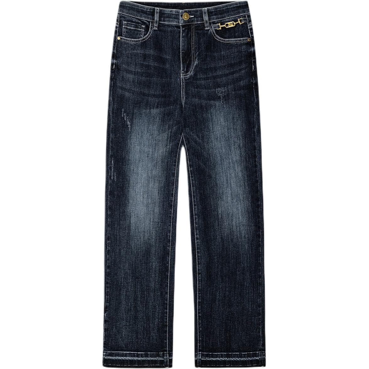 Джинсы KARL LAGERFELD / Karl Lagerfeld Jeans Модный свидание коммутирование роскошь хлопок H-линия однотонный микроэластичный джинсы женский синий - изображение 1