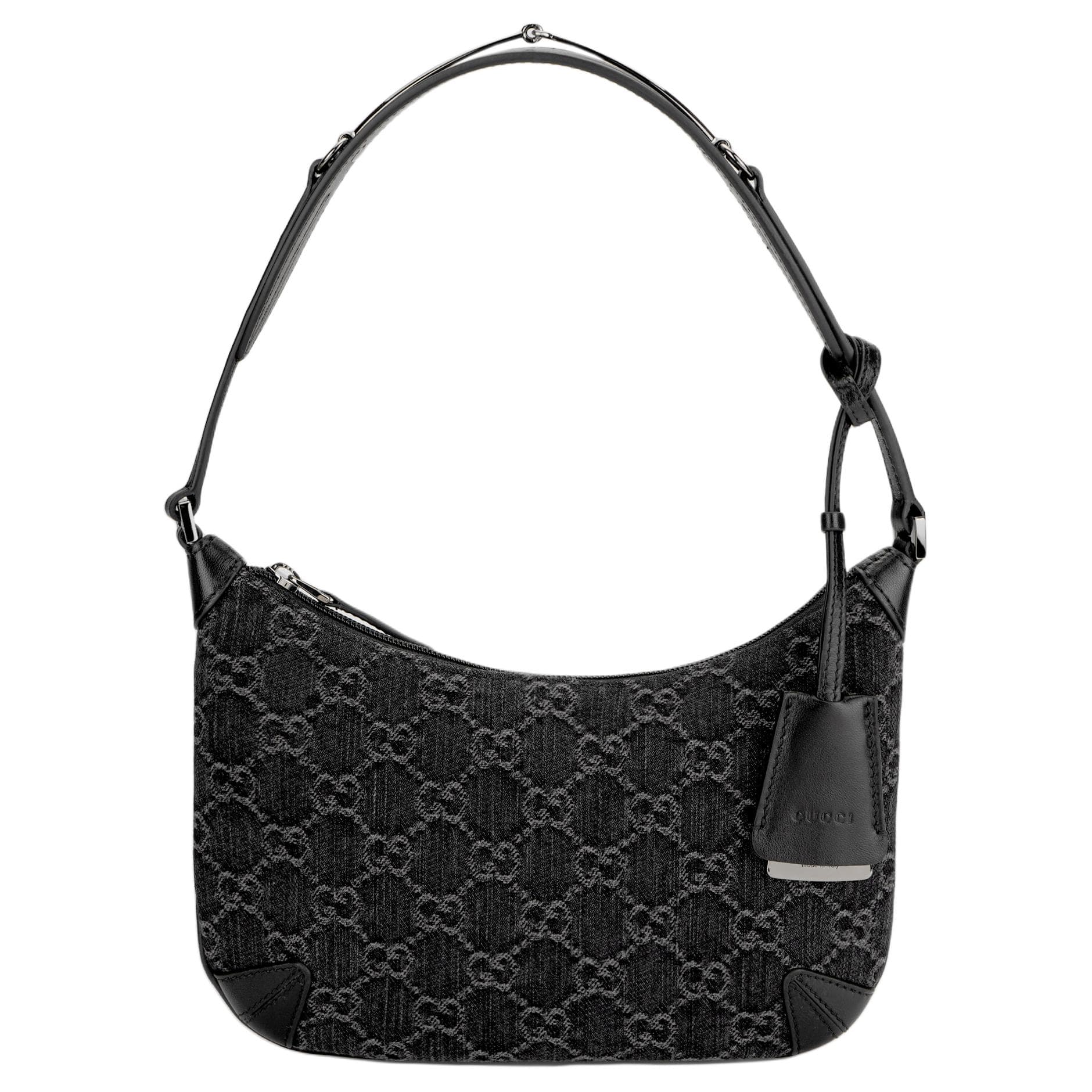 Мини-сумка GUCCI Horsebit Slim Black Grey - изображение 1