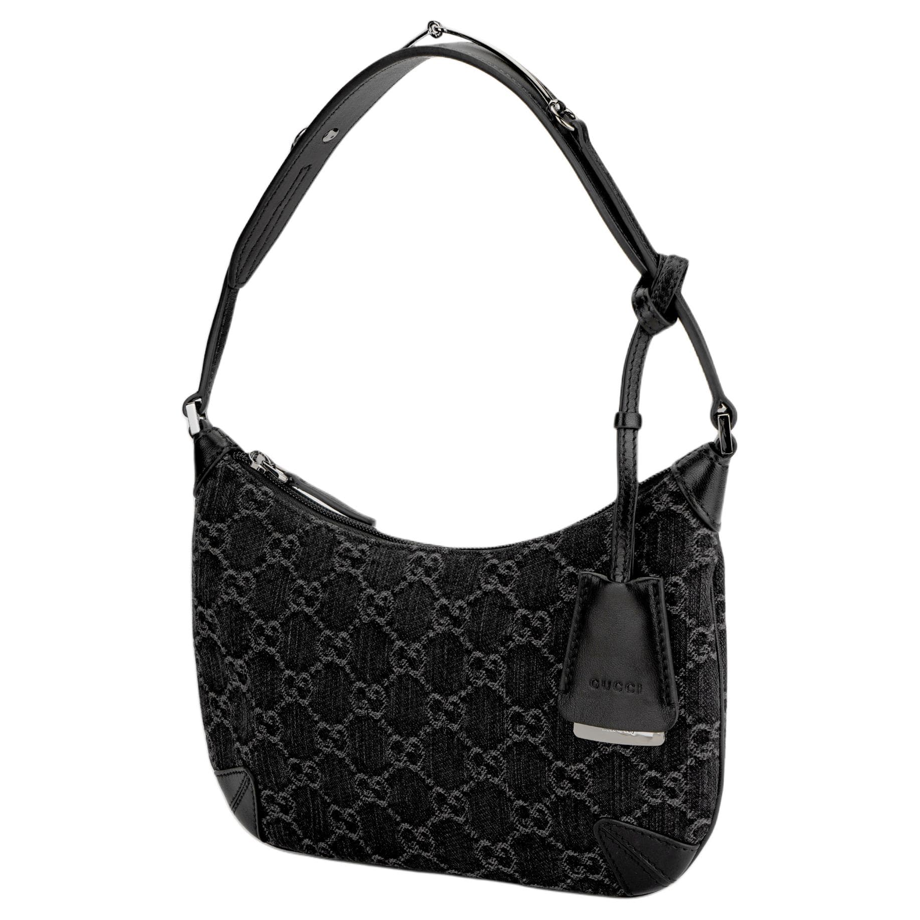 Мини-сумка GUCCI Horsebit Slim Black Grey - изображение 2