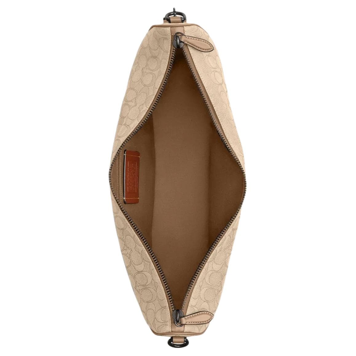 Сумка через плечо COACH HALL Жаккардовый трикотаж Сумка на плечо Большая Мужская Светло-янтарная - изображение 4