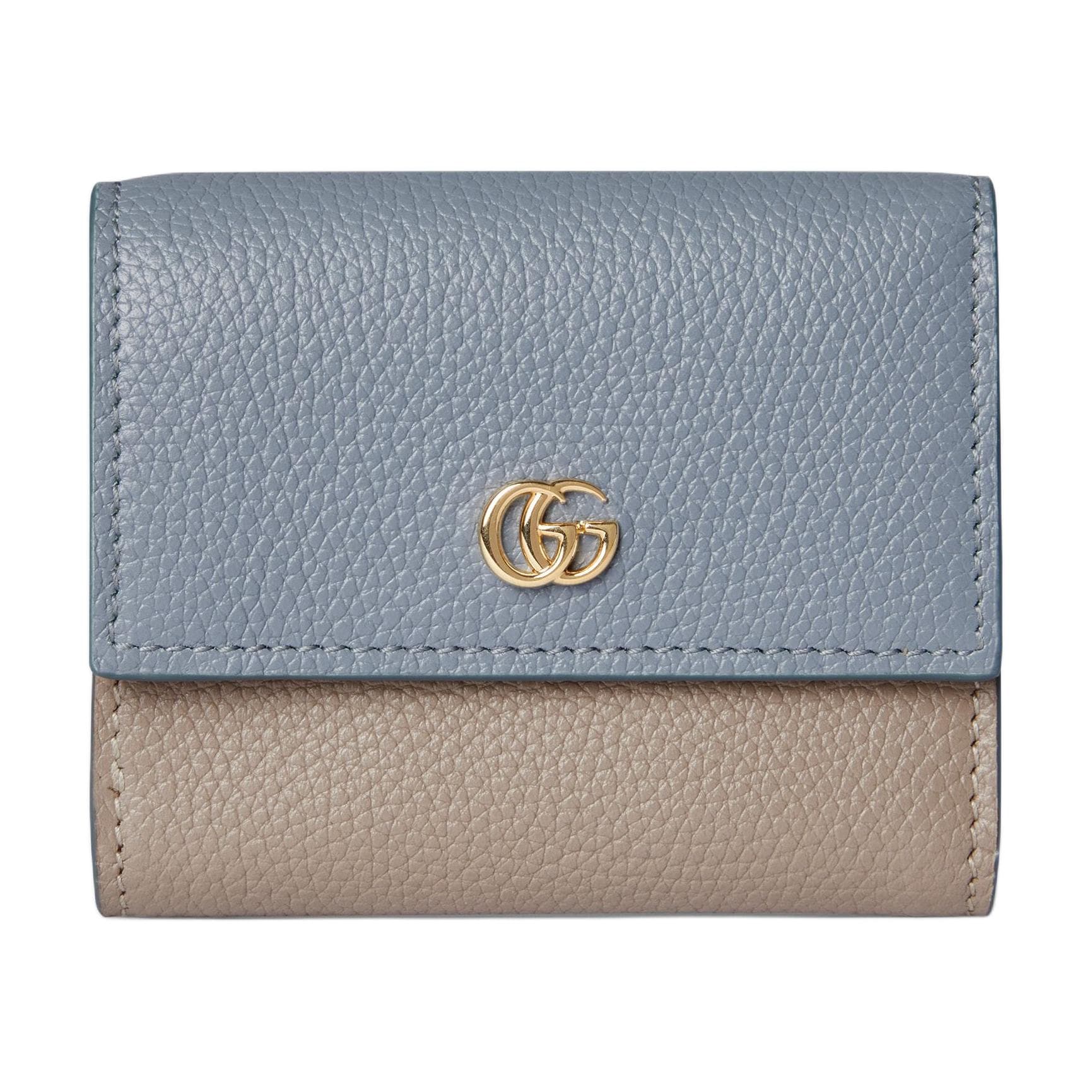 Кошелек GUCCI GG Marmont Кожа Кошелек Мини Женский Светло-Синий и Бежевый - изображение 1