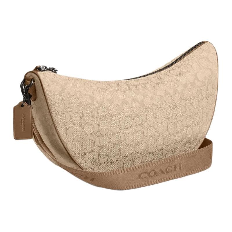 Сумка через плечо COACH HALL Жаккардовый трикотаж Сумка на плечо Большая Мужская Светло-янтарная - изображение 2