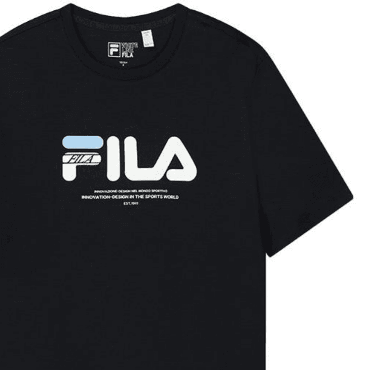 Футболка FILA С принтом буквы рукав с оборванным плечом футболка женская черная - изображение 3