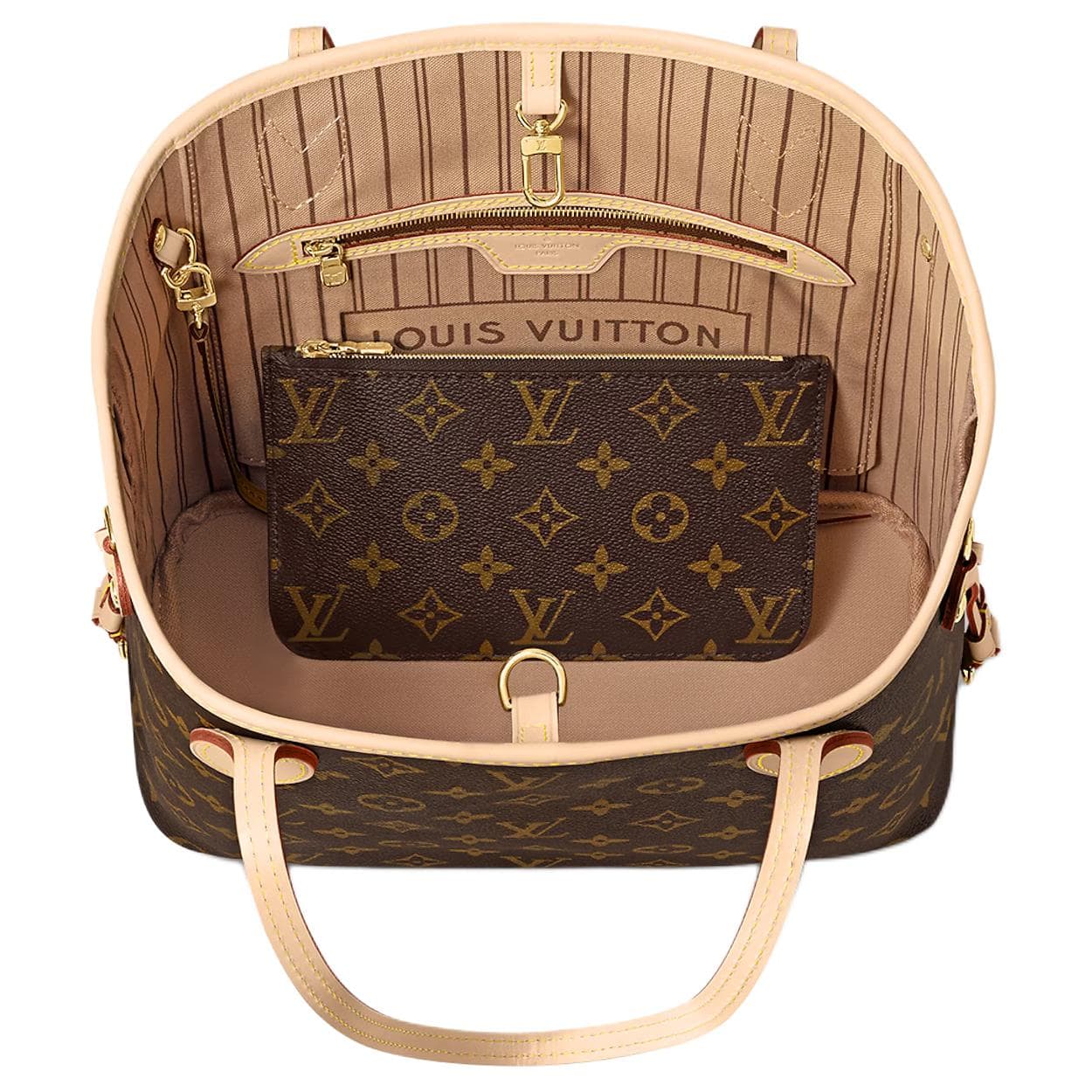Мини-сумка Louis Vuitton Neverfull PM Brown Pink Interior - изображение 3