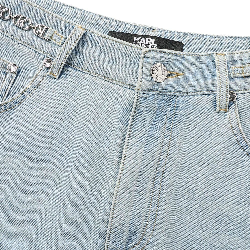 Джинсы KARL LAGERFELD / Karl Lagerfeld Jeans Деловой повседневный стиль Роскошная уличная одежда Роскошь 100% хлопок Молния Прямой фасон Брюки бананы Женский - изображение 3