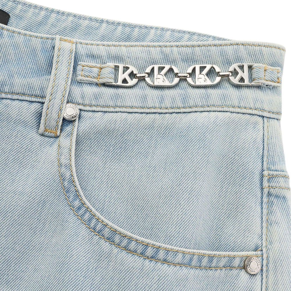 Джинсы KARL LAGERFELD / Karl Lagerfeld Jeans Деловой повседневный стиль Роскошная уличная одежда Роскошь 100% хлопок Молния Прямой фасон Брюки бананы Женский - изображение 4