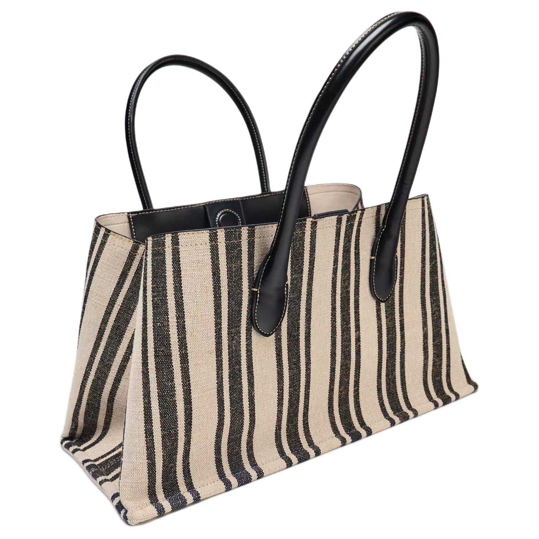 Мини-сумка ZARA Colorblock Stripe Tote Bag Large Black - изображение 4
