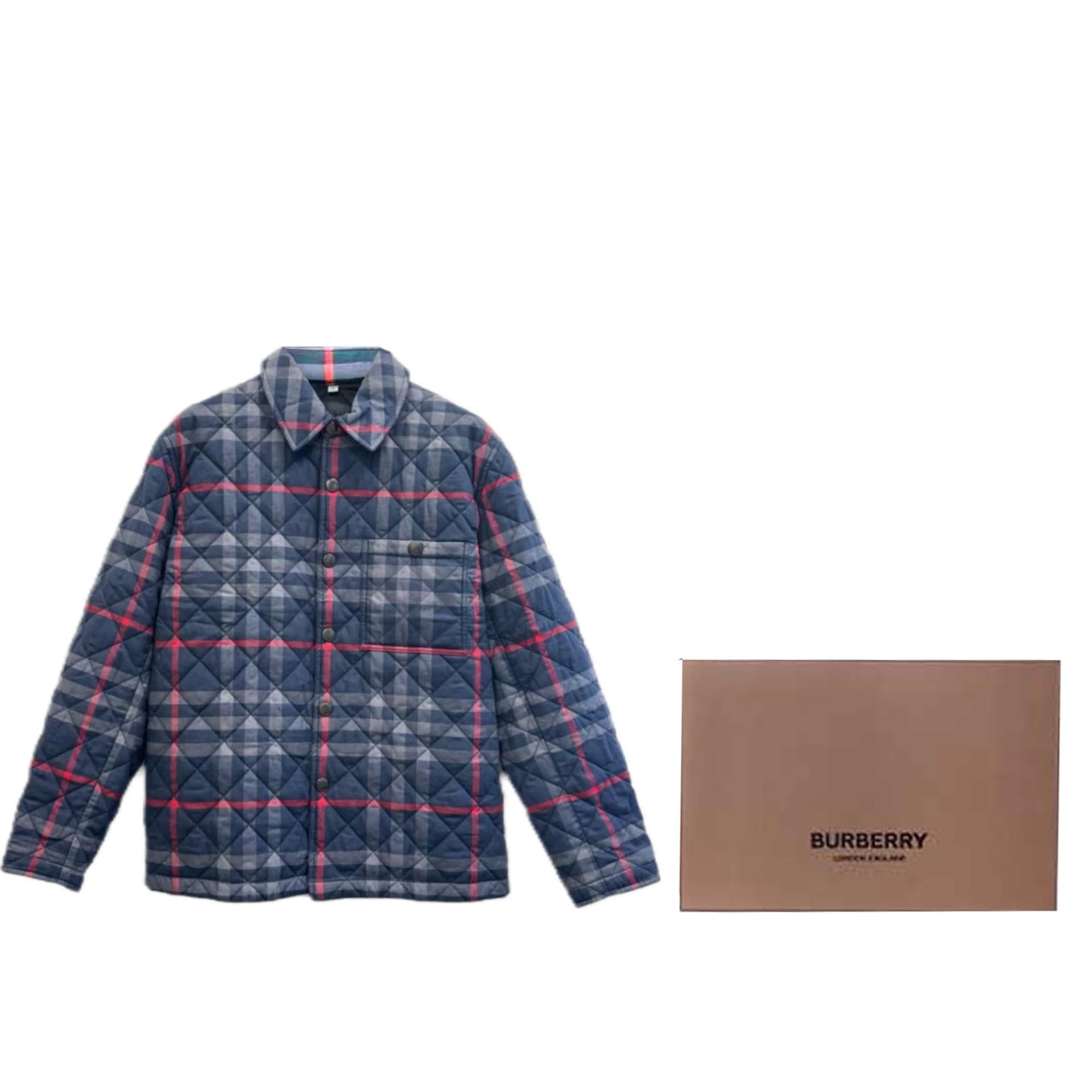 Зимняя куртка пуховик Burberry Мужская хлопковая куртка темно-синяя - изображение 6