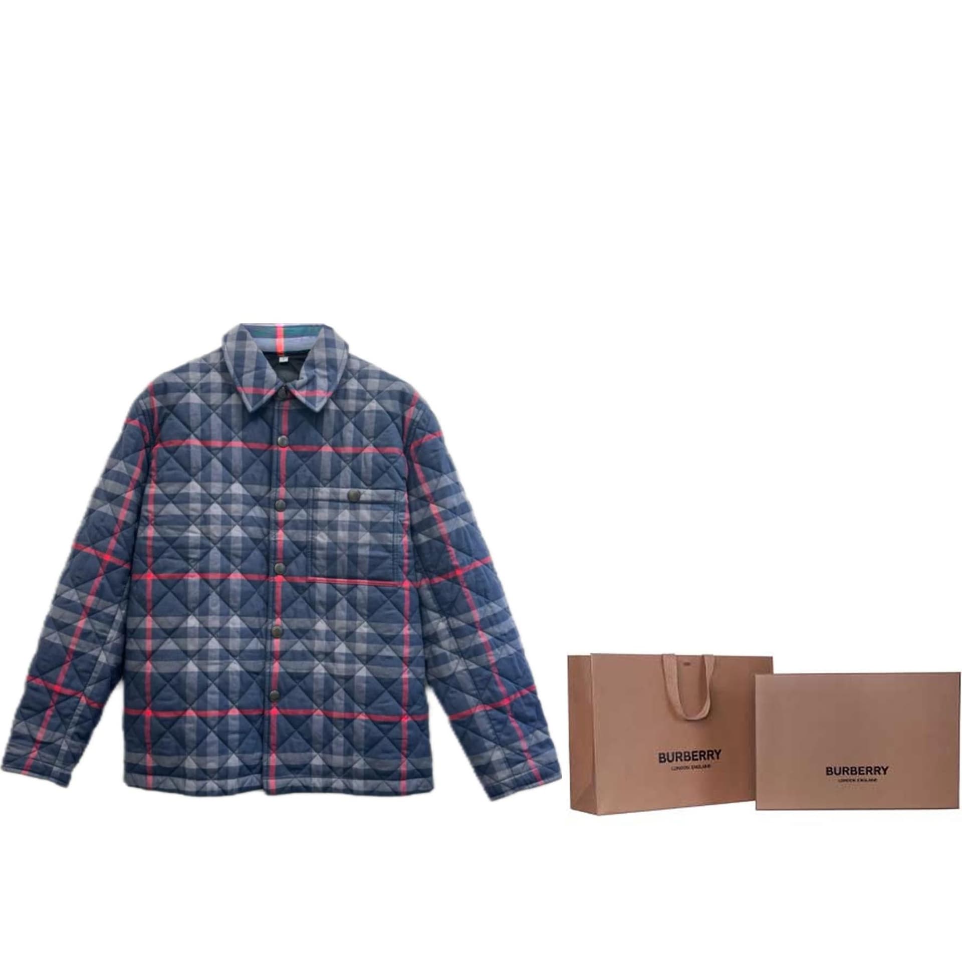 Зимняя куртка пуховик Burberry Мужская хлопковая куртка темно-синяя - изображение 5
