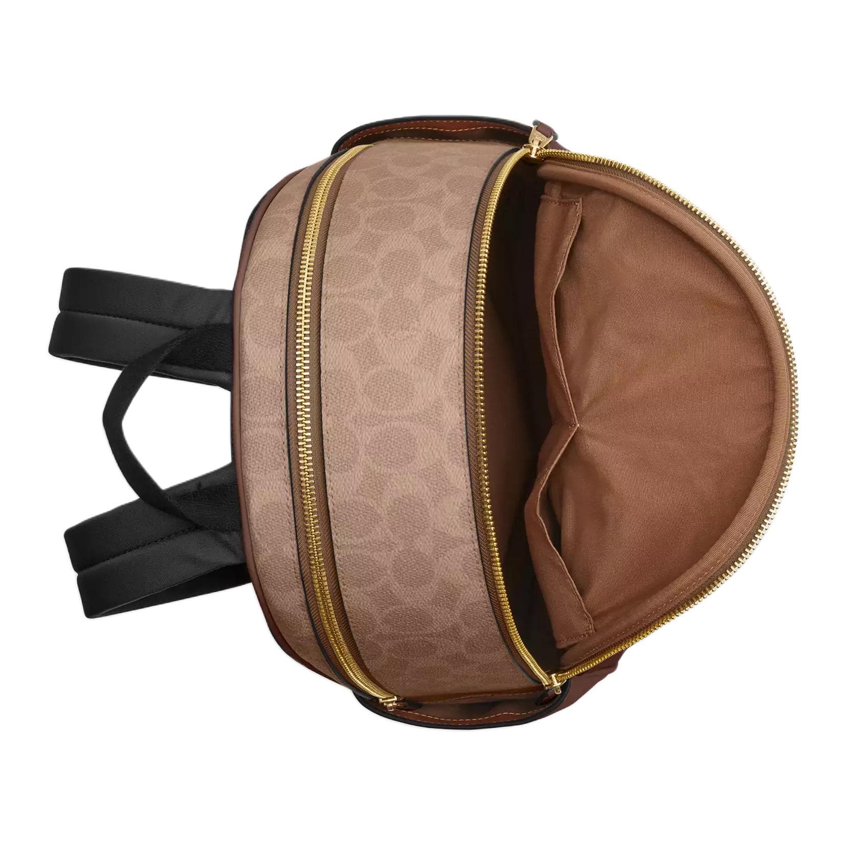 Рюкзак COACH Корт Коровья кожа искусственная кожа ткань рюкзак большой женский коричневый желтый и коричневый - изображение 3