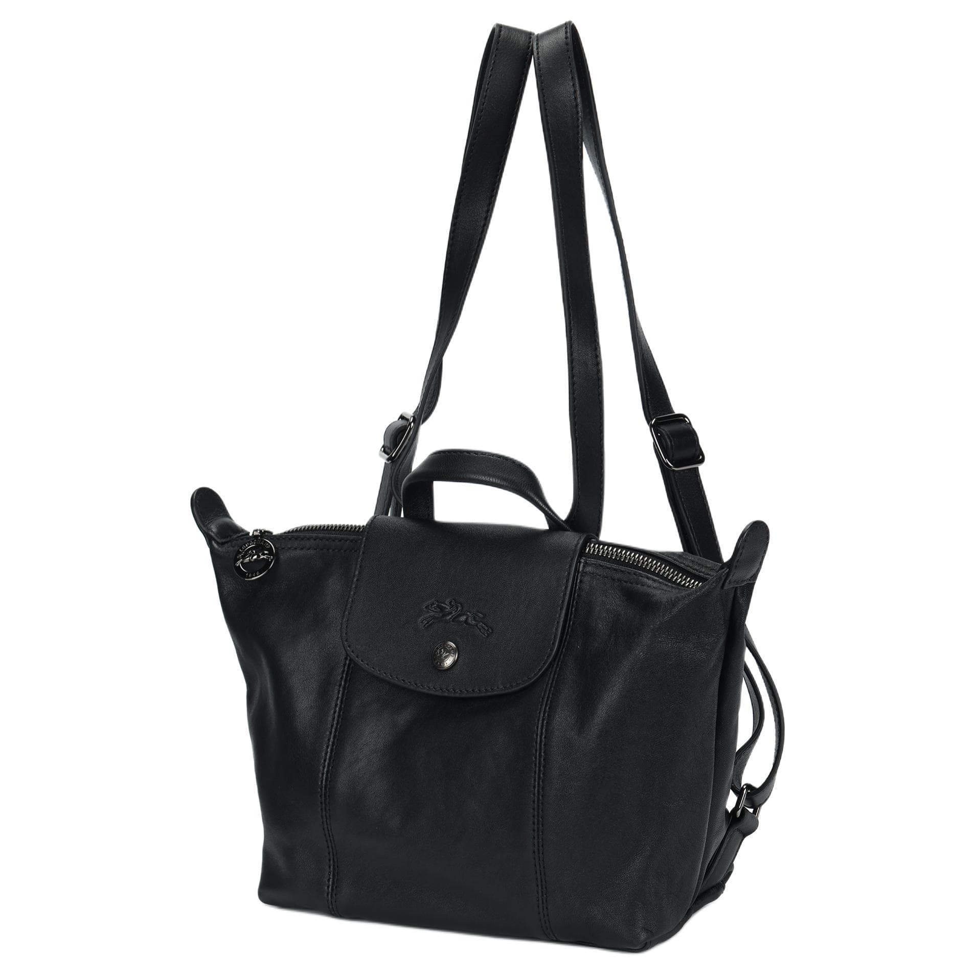 Рюкзак LONGCHAMP Le Pliage Cuir 21 Black - изображение 2