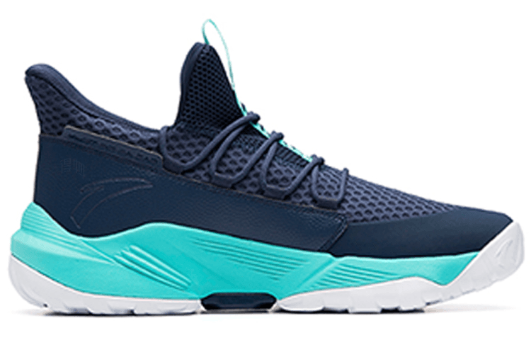 Ретро баскетбольные кроссовки Anta Badass Mid Retro Basketball Shoes Blue Green - изображение 2