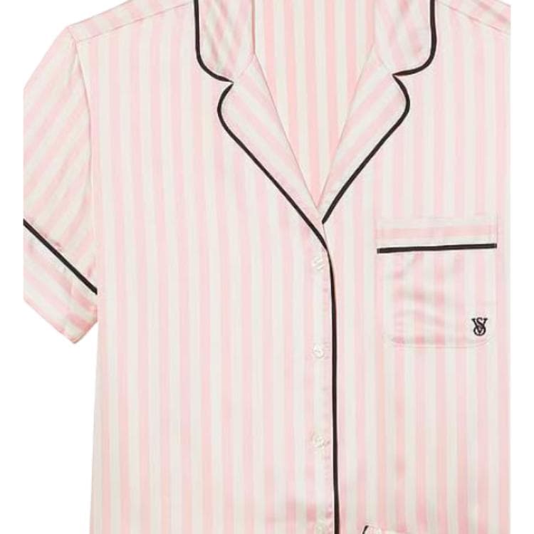 Пижама Victoria's Secret Satin Short Pajama SetPink Iconic Strape - изображение 2