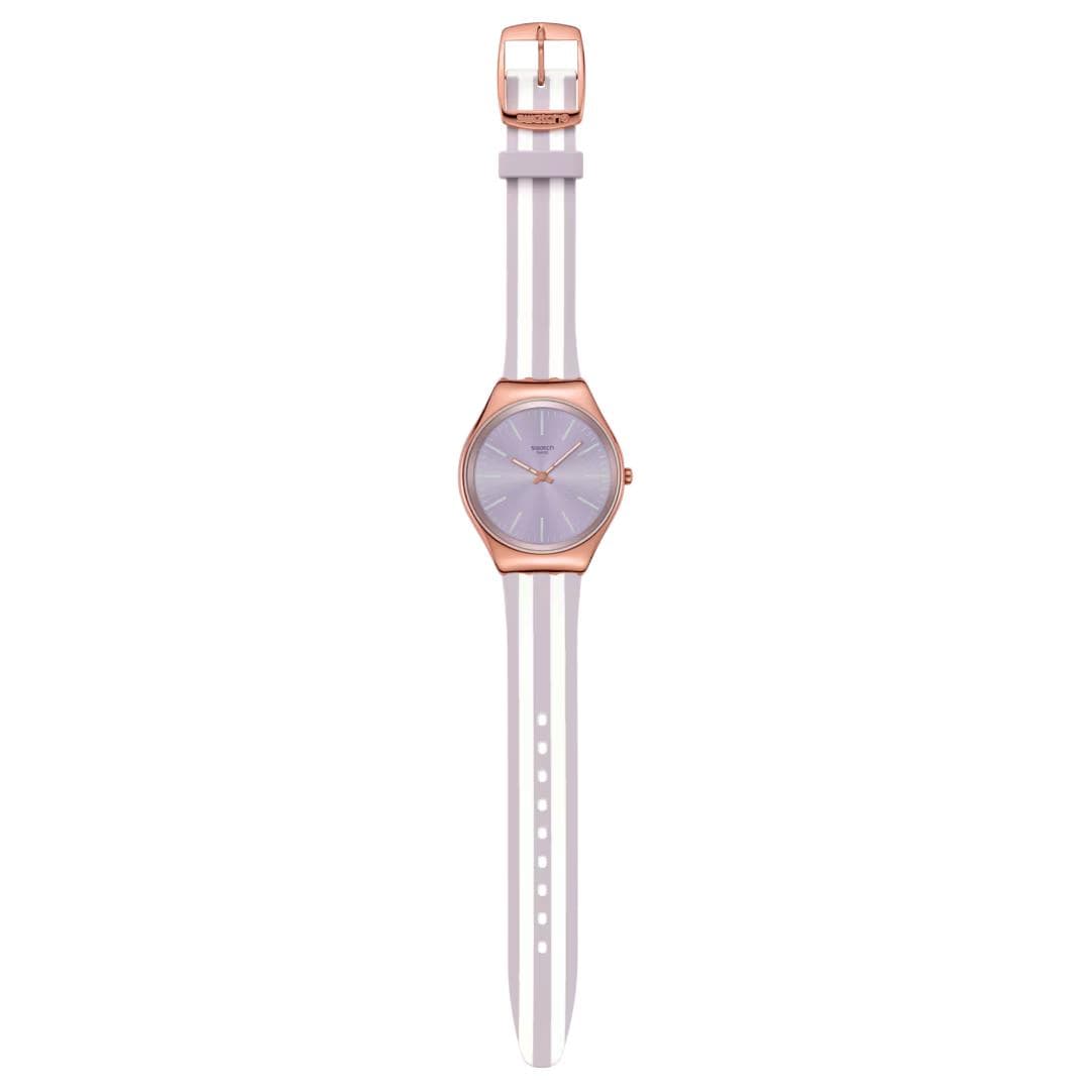 Часы Swatch Essentials Кварцевый механизм 30 м водонепроницаемость унисекс часы 38*45,6 мм фиолетовый циферблат - изображение 3