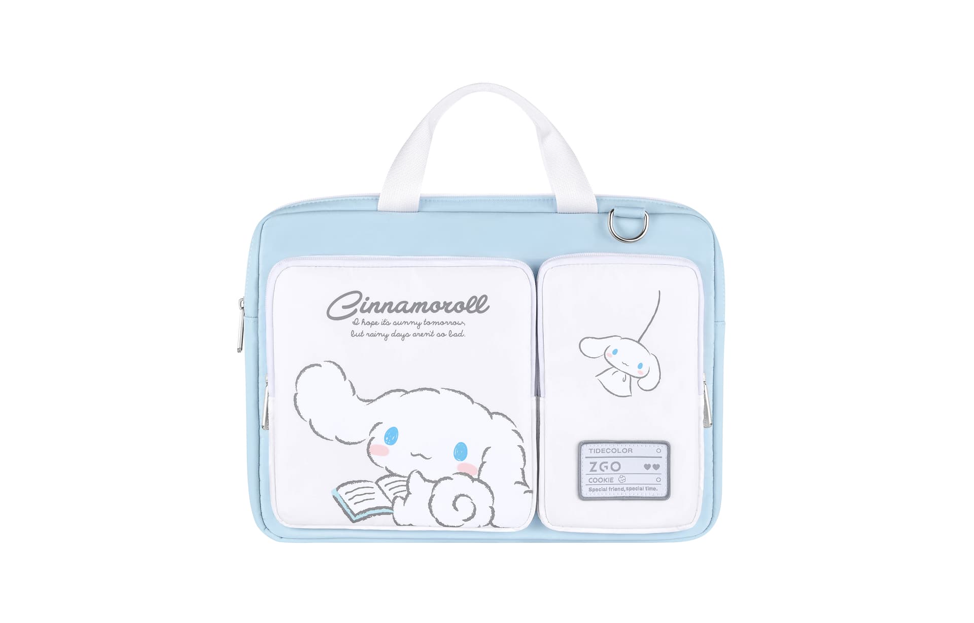 Sanrio x Sanrio Серия Cinnamoroll Очаровательная ручная сумка через плечо для ноутбуков 14-16 дюймов Huawei Apple Lenovo Asus Полиэстер Большой размер Женский Синий - изображение 1