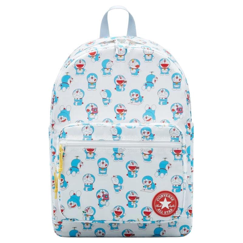 Рюкзак Converse x Doraemon Совместная коллекция GO 2 Рюкзак с принтом персонажа, застежка-молния, унисекс, парный, синий белый - изображение 1