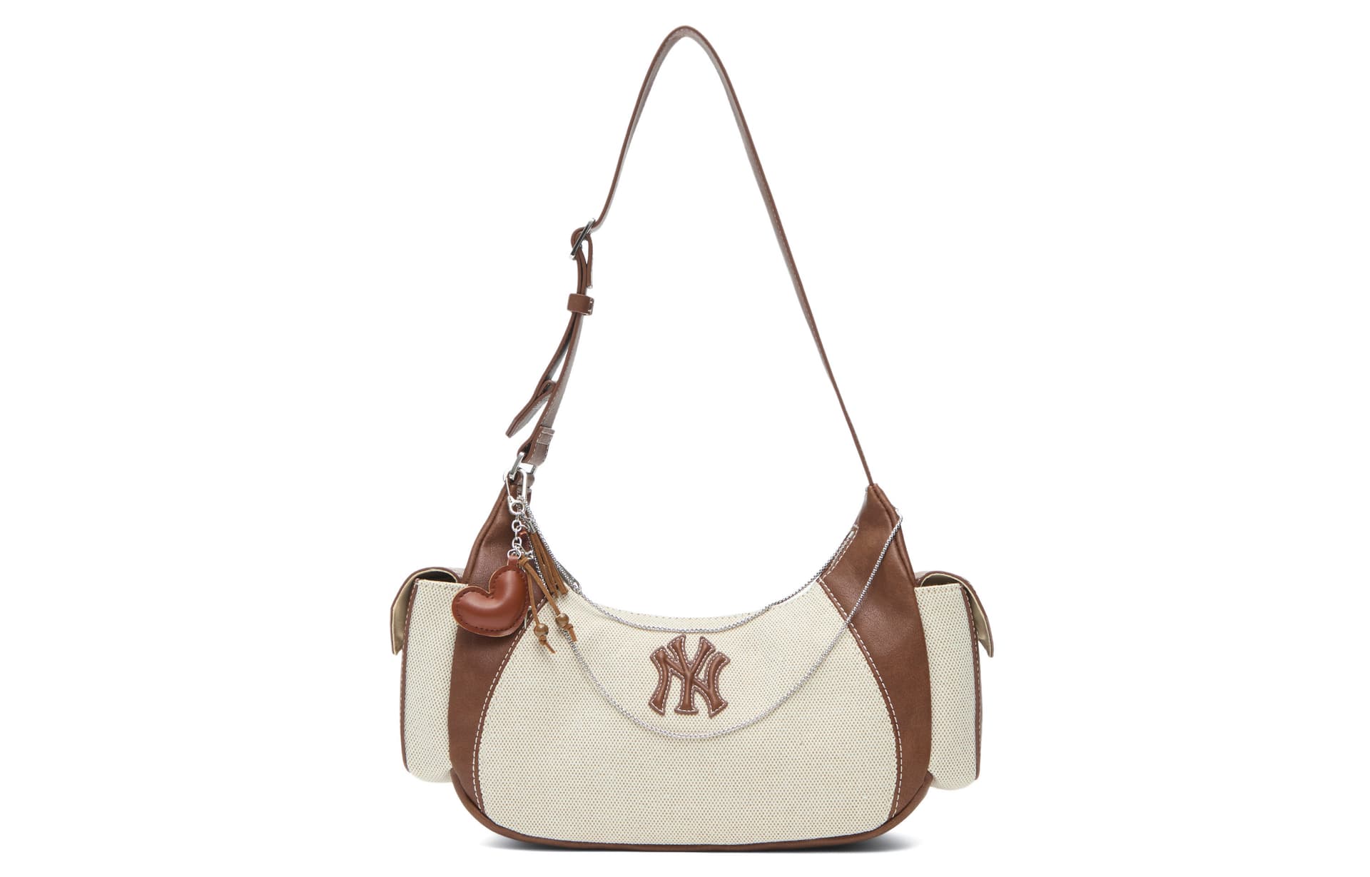 Мини-сумка MLB New York Yankees Хлопковое волокно MLB Moon Toast Сумка Сумка через плечо Большая Унисекс Экрю - изображение 5