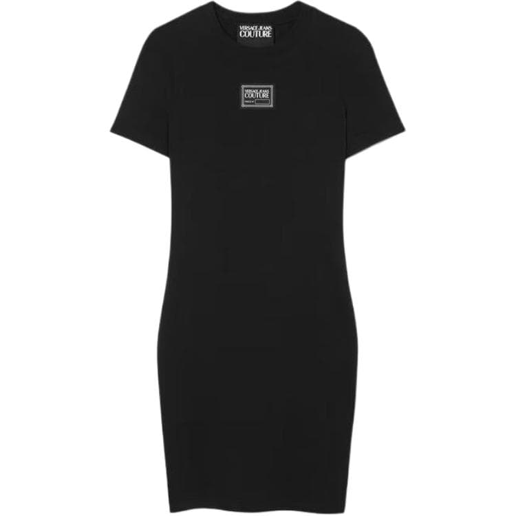 Платье VERSACE JEANS COUTURE SS23 Короткое платье с короткими рукавами женское черное - изображение 1