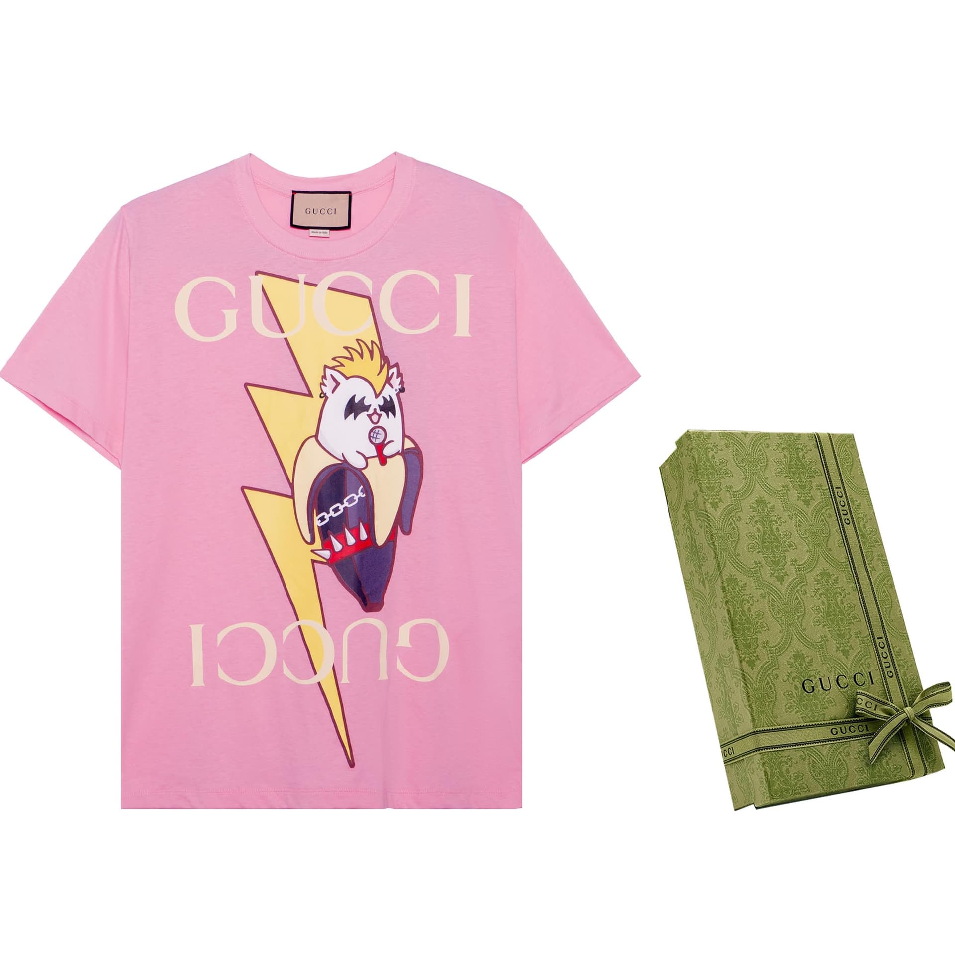 Футболка Gucci FW22 Banana Cat Print Tee Pink - изображение 5