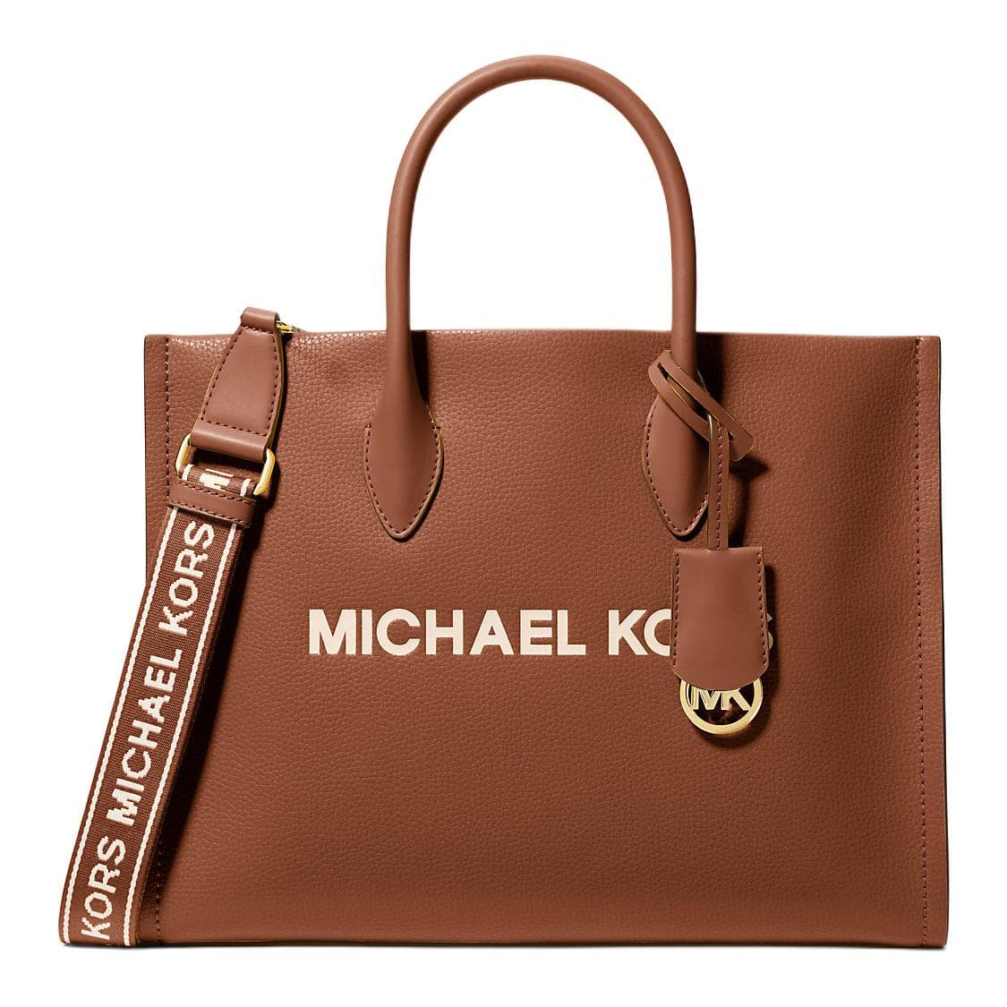 Сумка MICHAEL KORS Mirella Личи Крупнозернистая текстура Кожа Сумка-тоут Через плечо Средний размер Женский Коричневый - изображение 1