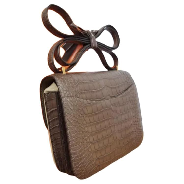 Сумка через плечо Hermes Constance Mini 19 Gris Elephant - изображение 4