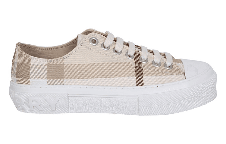 Кеды Burberry Canvas Low Top Sneakers White Brown - изображение 2