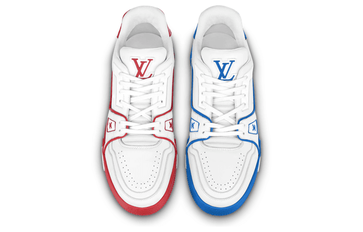 Кроссовки Louis Vuitton Trainer Low Top Sneakers Blue Red - изображение 4