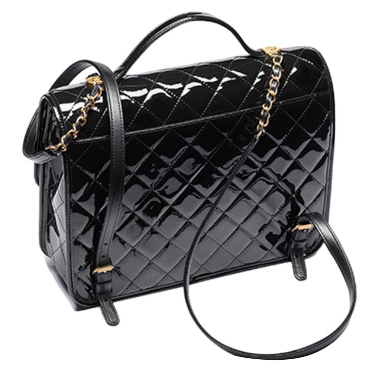 Рюкзак CHANEL 22K Vintage Patent Backpack Large Black - изображение 3