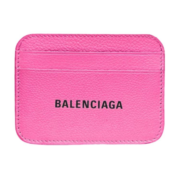 Картхолдер Balenciaga Зернистая Телячья Кожа Держатель для Карт Женский Ярко-Розовый - изображение 1