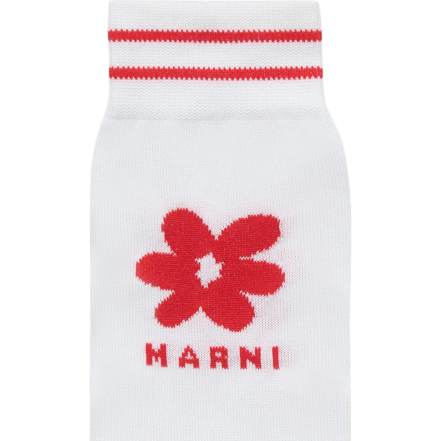 Носки Marni Белые Унисекс Носки Crew - изображение 3