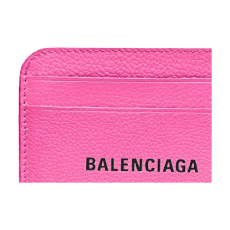 Картхолдер Balenciaga Зернистая Телячья Кожа Держатель для Карт Женский Ярко-Розовый - изображение 5