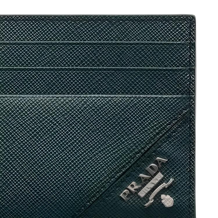Картхолдер Prada Saffiano Телячья кожа Держатель для карт Стандартный (Стандартный) Женский Изумруд - изображение 4