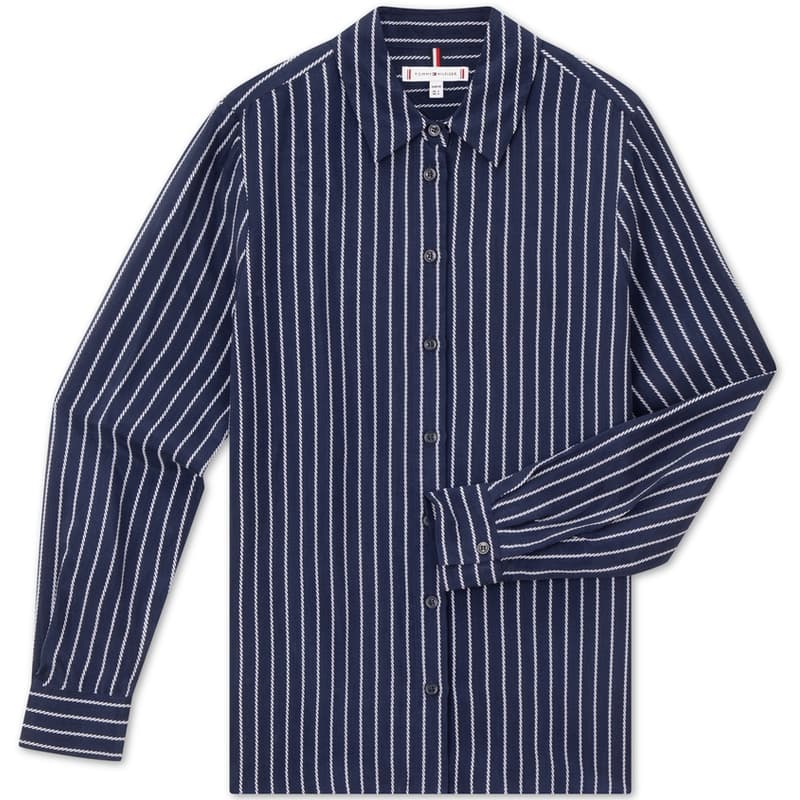 Блузка Tommy Hilfiger Темно-синий Полосы 0YE Женские Рубашки - изображение 1