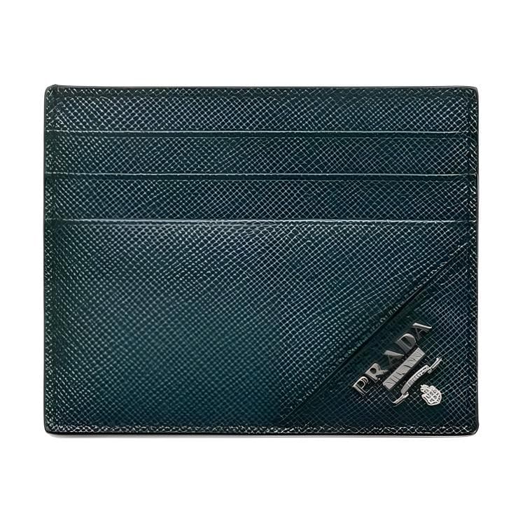 Картхолдер Prada Saffiano Телячья кожа Держатель для карт Стандартный (Стандартный) Женский Изумруд - изображение 1