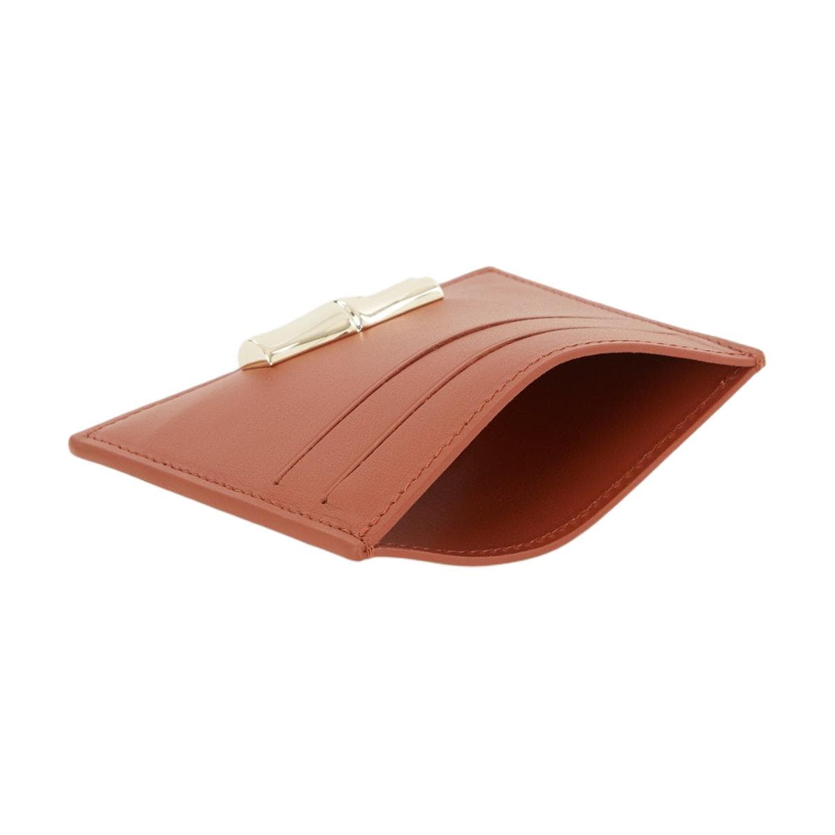 Картхолдер LONGCHAMP Le Roseau Коровья кожа Картхолдер Женские Красно-коричневый - изображение 3