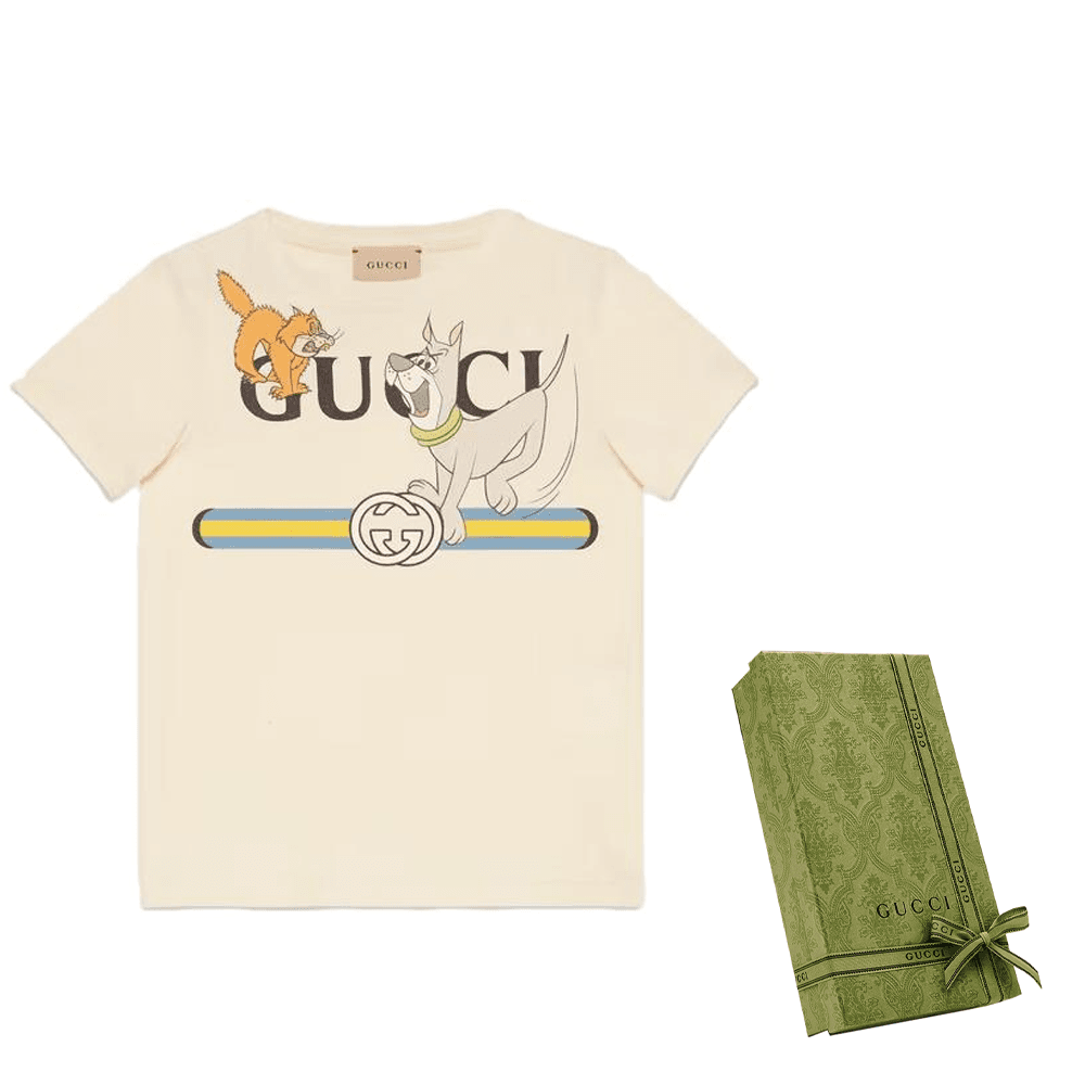 Футболка Gucci Animal Logo T-Shirt Kids Off-White - изображение 9