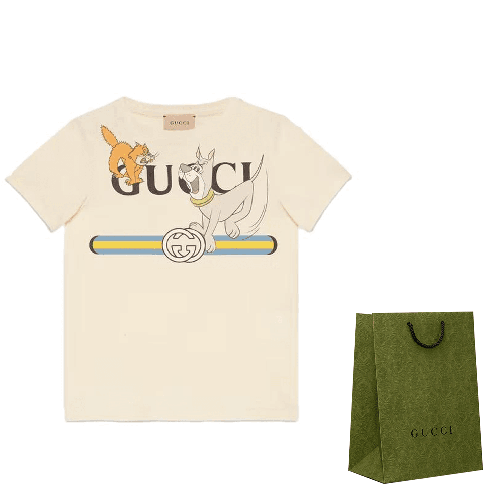 Футболка Gucci Animal Logo T-Shirt Kids Off-White - изображение 8